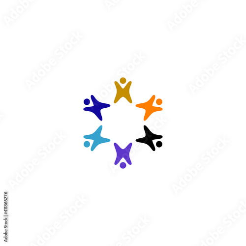 Creative people together sign, symbol, artwork, clipart, logo isolated on white
