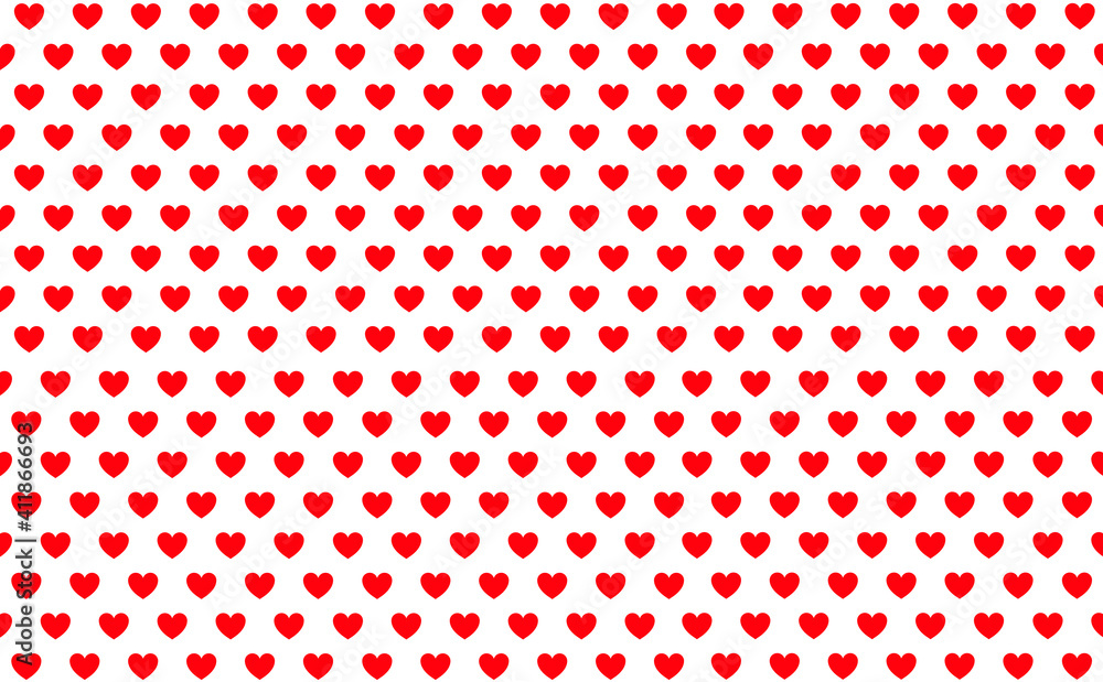 Red heart on white background vector illustration. Heart pattern background . Red and white pattern design.
