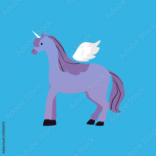 Vector illustration of fabulous winged horse pegasus a character of legend, myth