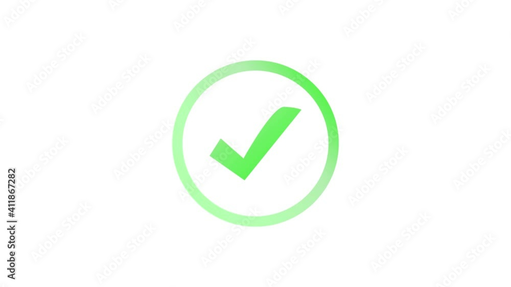green check mark sign in green circle animation isolated on white background green check mark sign in green circle animation isolated on white background