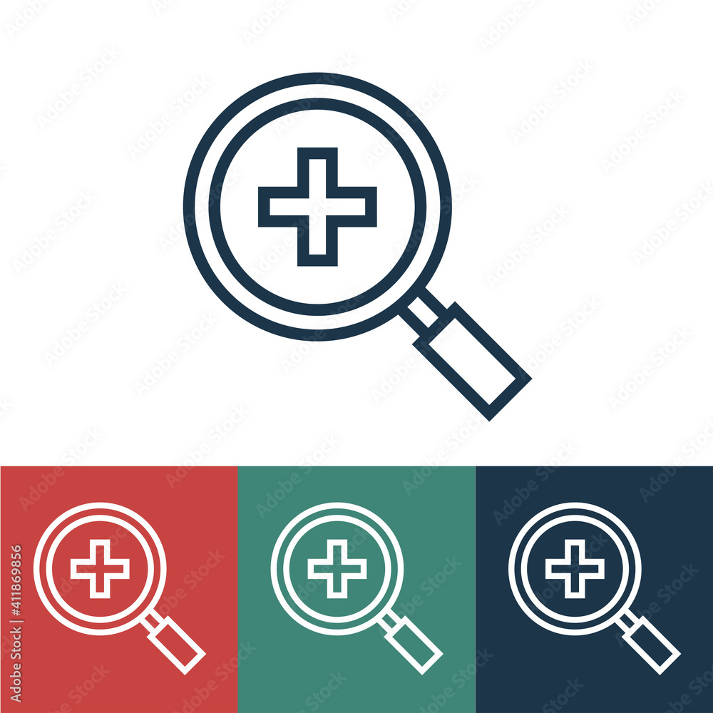 Linear vector icon with add visibility Linear vector icon with add visibility
