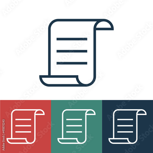 Linear vector icon with papers