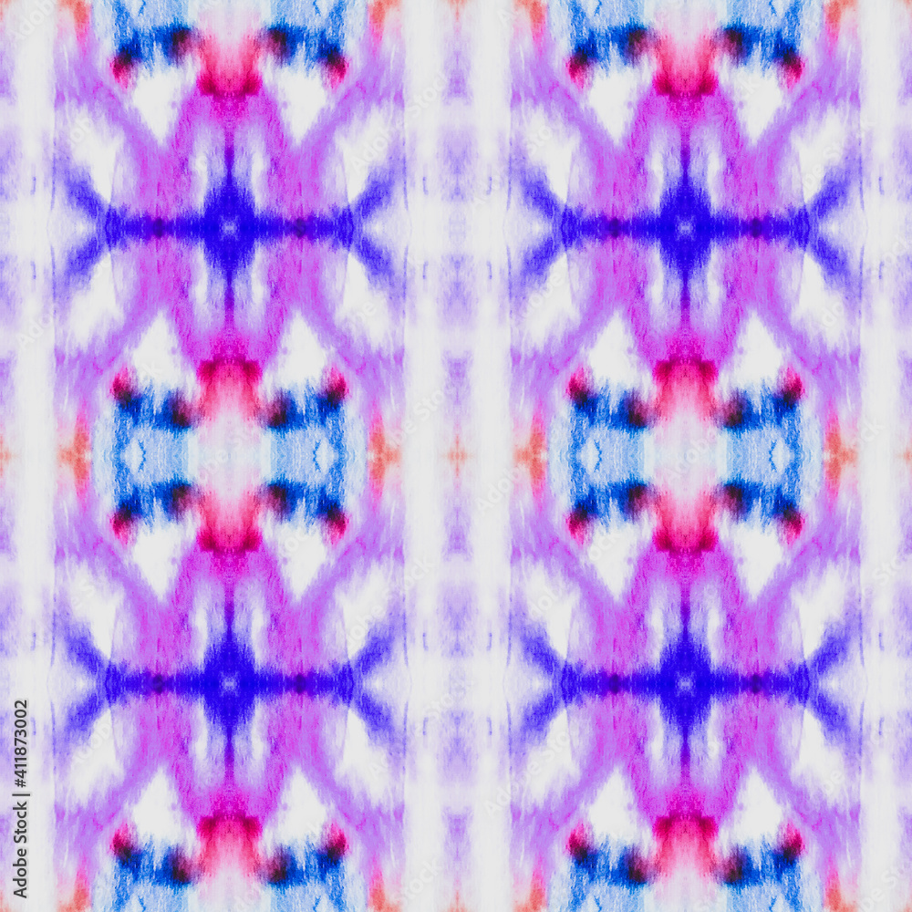 Colorful Tie Dye Background. Purple Seamless