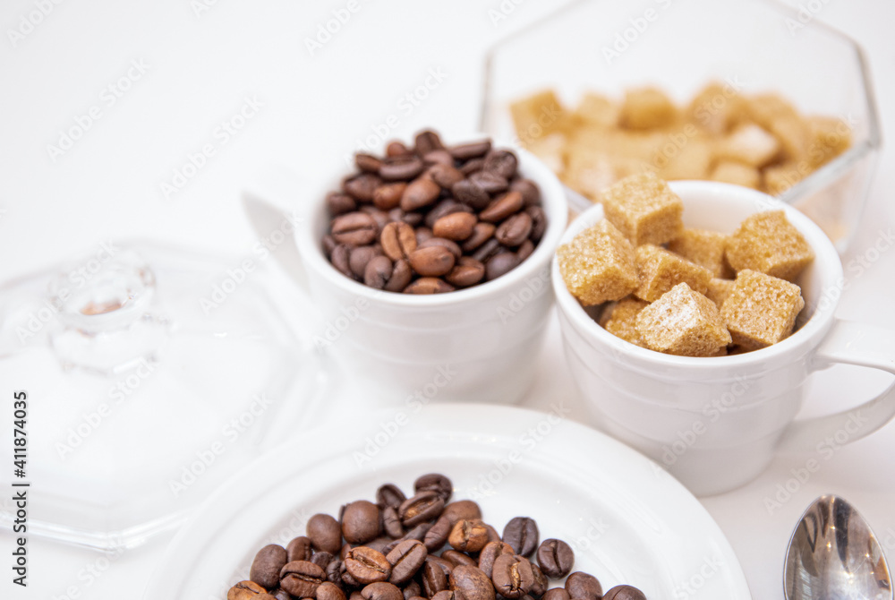 cup of coffee with beans. Coffee. cup of coffee with beans. Coffee.