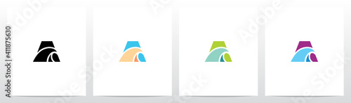 Simple Wave On Letter Logo Design A