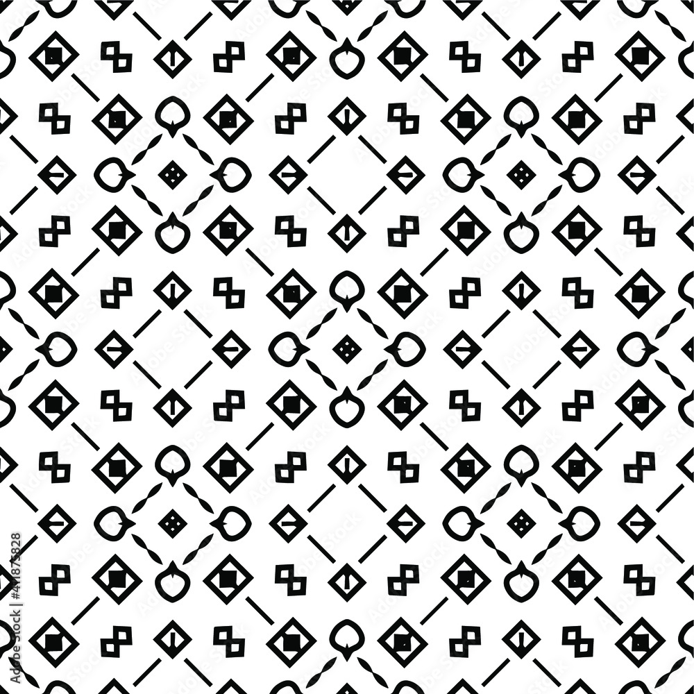 Geometric vector pattern with triangular elements. Seamless abstract ornament for wallpapers and backgrounds. Black and white colors. Geometric vector pattern with triangular elements. Seamless abstract ornament for wallpapers and backgrounds. Black and white colors.