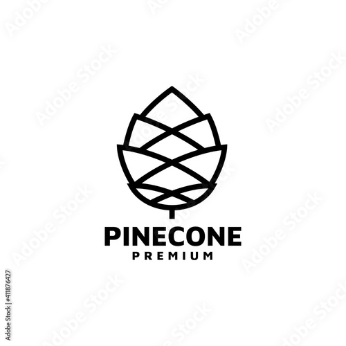 Pine Conifer Cone, Agave Luxury Elegant Logo Design Vector