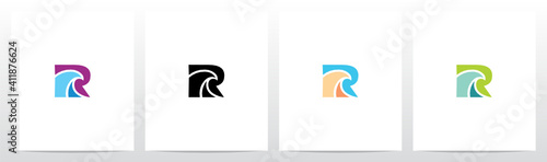 Simple Wave On Letter Logo Design R