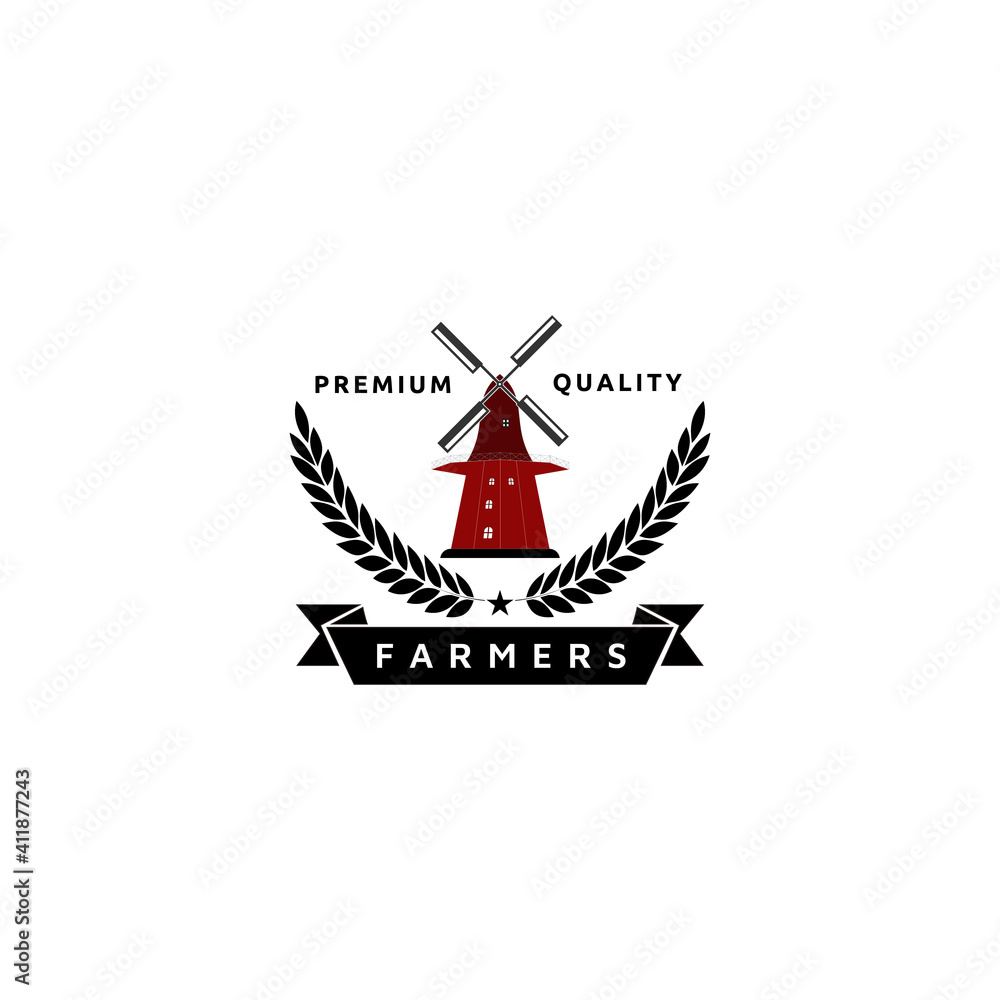 Obraz premium Farm Product Logo or Symbol, Agriculture, Farming, Natural Food Concept