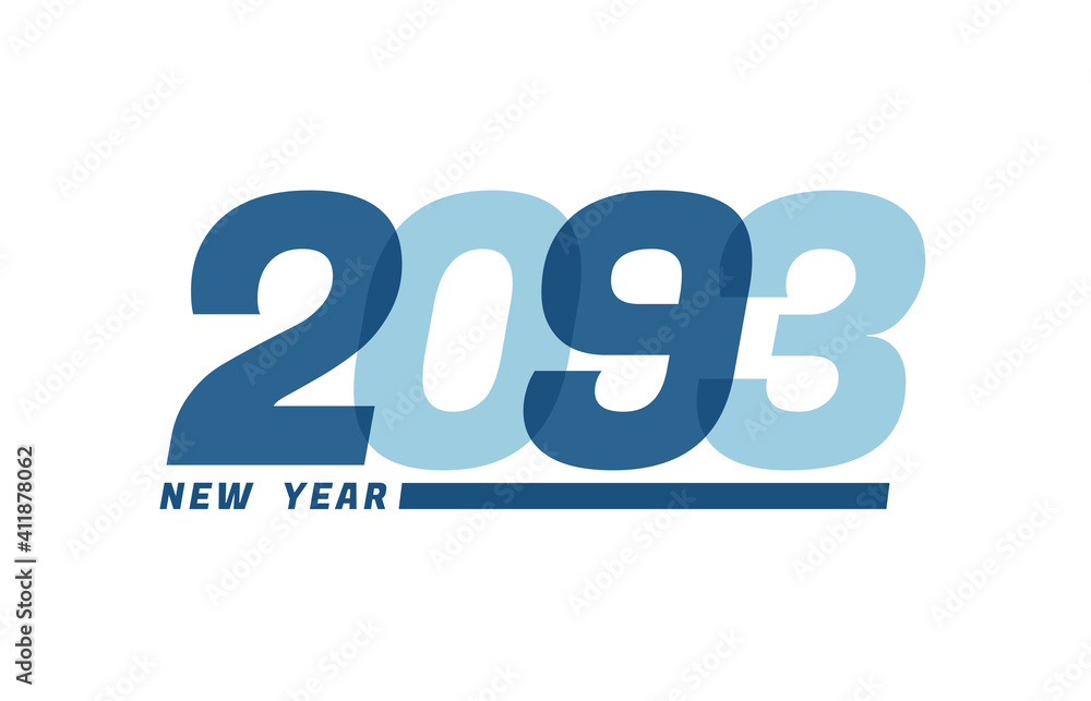 Happy New Year 2093. Happy New Year 2093 text design for Brochure design, card, banner Happy New Year 2093. Happy New Year 2093 text design for Brochure design, card, banner