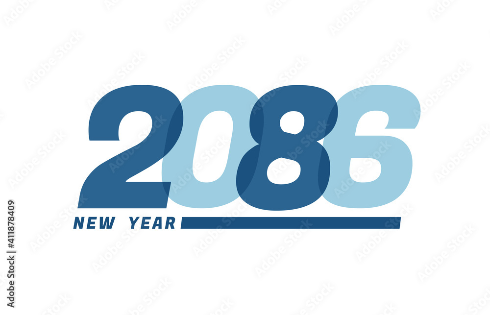 Happy New Year 2086. Happy New Year 2086 text design for Brochure design, card, banner Happy New Year 2086. Happy New Year 2086 text design for Brochure design, card, banner