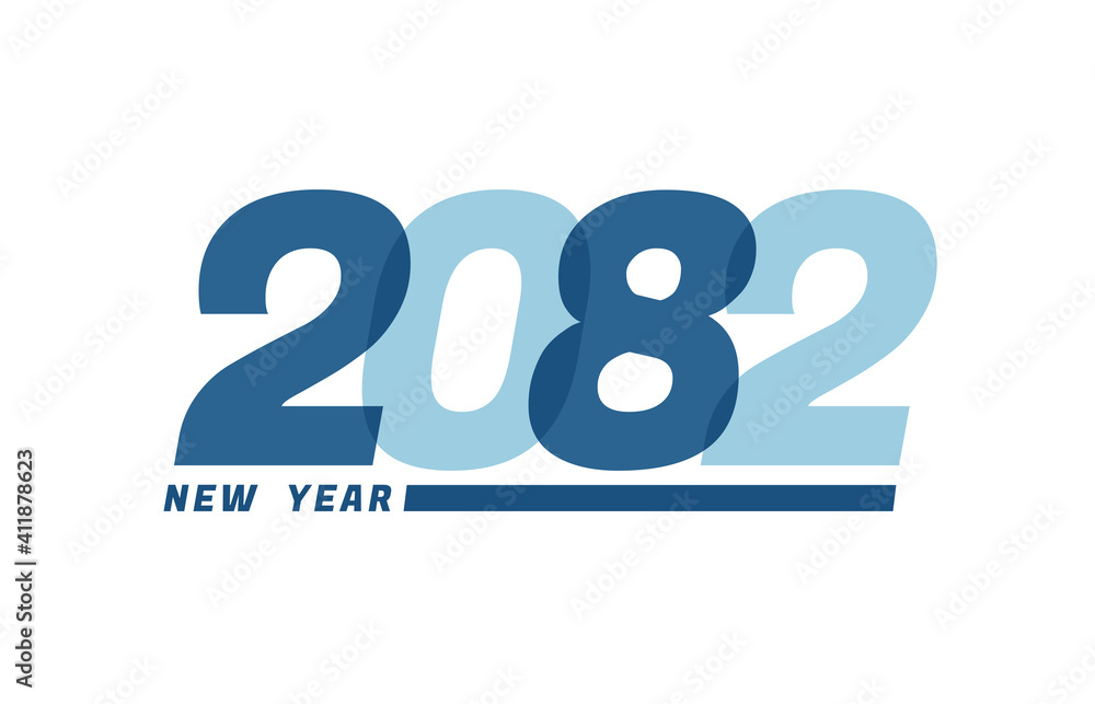 Happy New Year 2082. Happy New Year 2082 text design for Brochure design, card, banner Happy New Year 2082. Happy New Year 2082 text design for Brochure design, card, banner