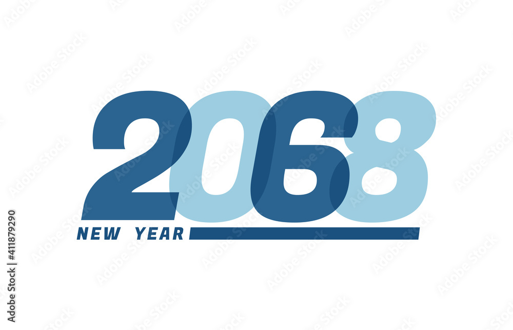 Happy New Year 2068. Happy New Year 2068 text design for Brochure design, card, banner Happy New Year 2068. Happy New Year 2068 text design for Brochure design, card, banner