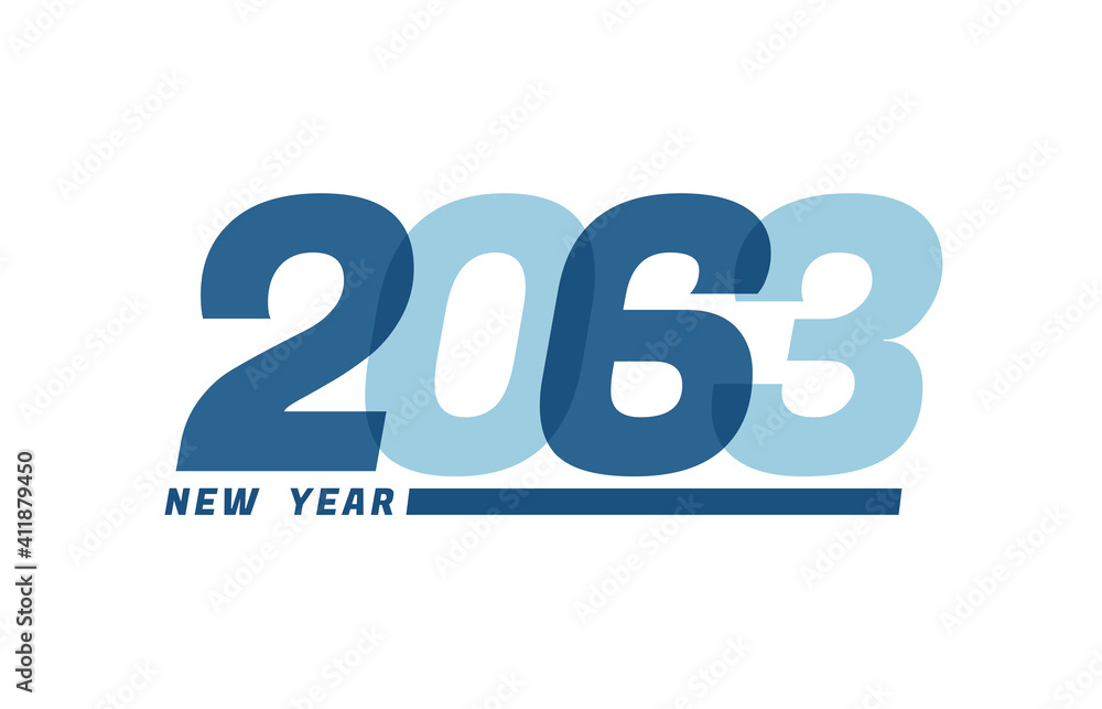 Happy New Year 2063. Happy New Year 2063 text design for Brochure design, card, banner Happy New Year 2063. Happy New Year 2063 text design for Brochure design, card, banner
