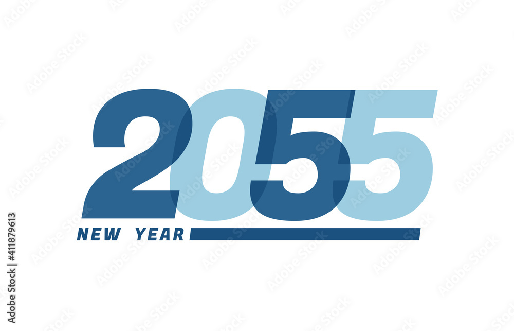 Happy New Year 2055. Happy New Year 2055 text design for Brochure design, card, banner Happy New Year 2055. Happy New Year 2055 text design for Brochure design, card, banner