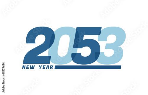 Happy New Year 2053. Happy New Year 2053 text design for Brochure design, card, banner