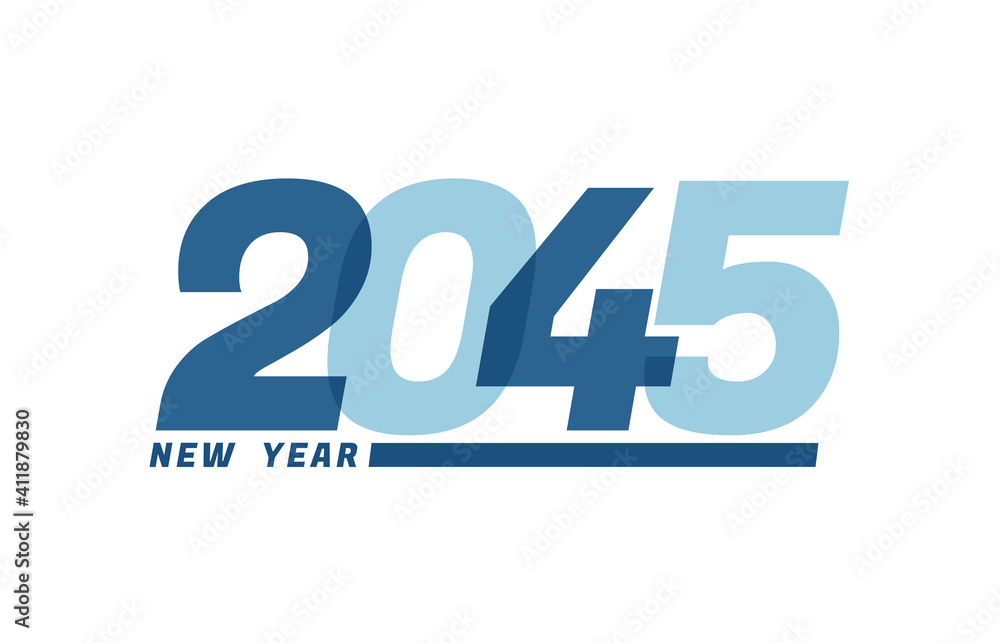 Happy New Year 2045. Happy New Year 2045 text design for Brochure design, card, banner Happy New Year 2045. Happy New Year 2045 text design for Brochure design, card, banner