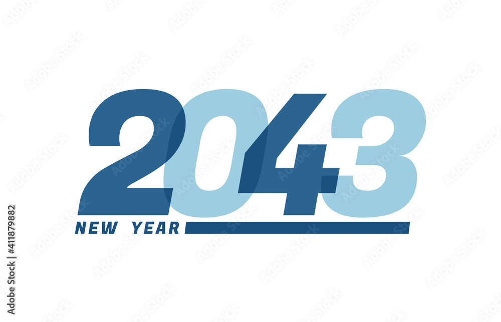 Happy New Year 2043. Happy New Year 2043 text design for Brochure design, card, banner Happy New Year 2043. Happy New Year 2043 text design for Brochure design, card, banner