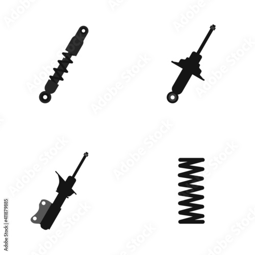 set of suspension shock absorber icon on white background,vector