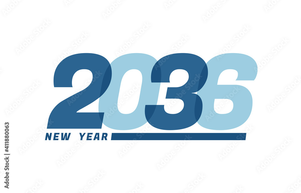 Happy New Year 2036. Happy New Year 2036 text design for Brochure design, card, banner Happy New Year 2036. Happy New Year 2036 text design for Brochure design, card, banner