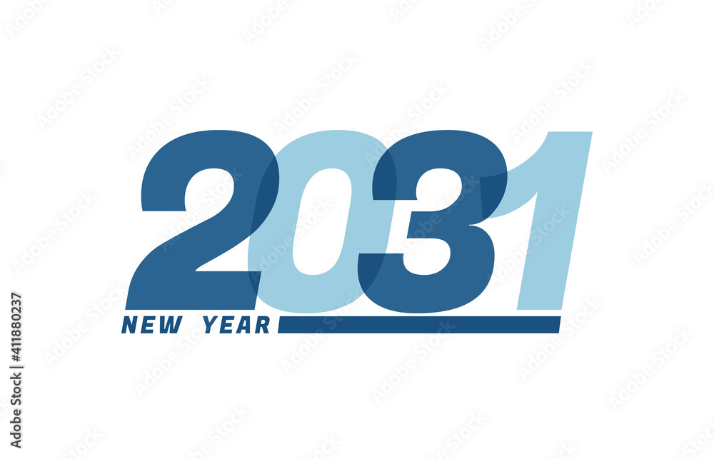 Happy New Year 2031. Happy New Year 2031 text design for Brochure design, card, banner