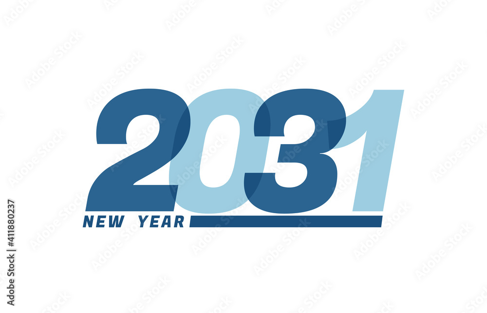 Happy New Year 2031. Happy New Year 2031 text design for Brochure design, card, banner Happy New Year 2031. Happy New Year 2031 text design for Brochure design, card, banner