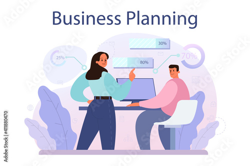 Business planning concept. Idea of business strategy. Setting a goal