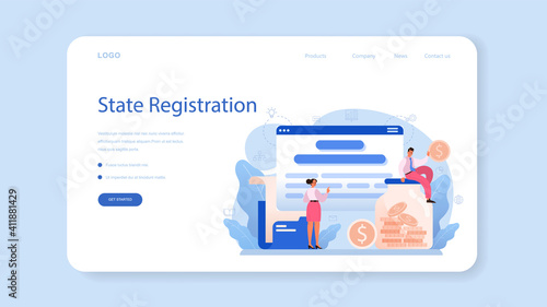 New company registration web banner or landing page
