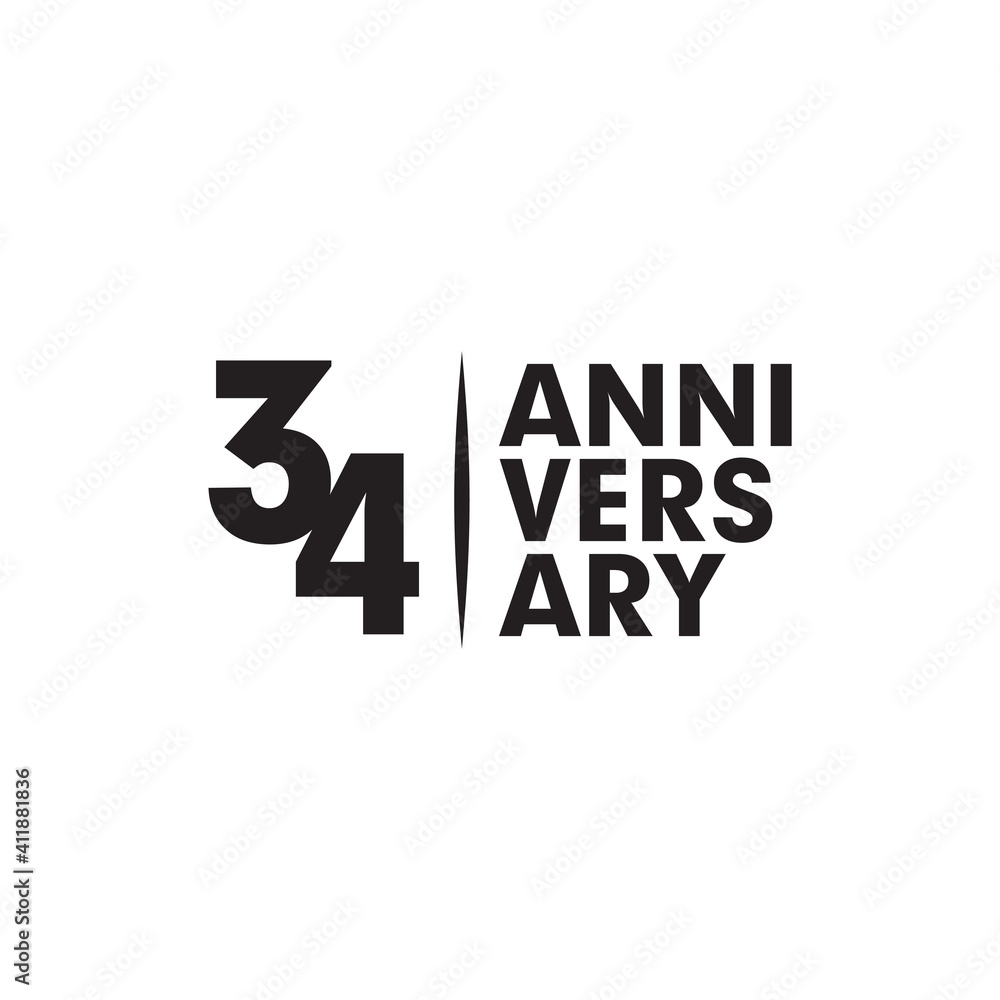 34th year celebrating anniversary logo design template 34th year celebrating anniversary logo design template