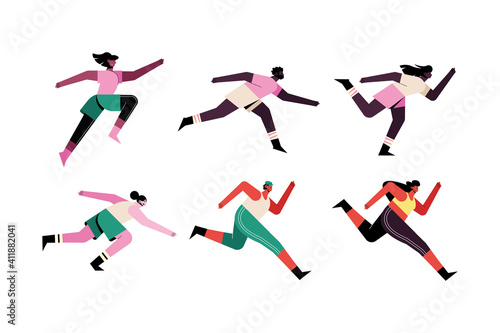 bundle of six runners interracial characters