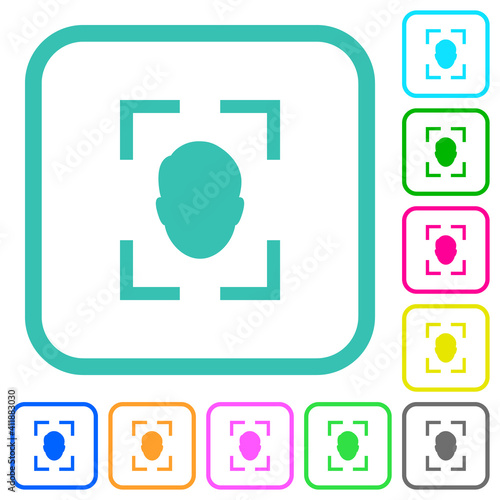 Camera selfie mode vivid colored flat icons