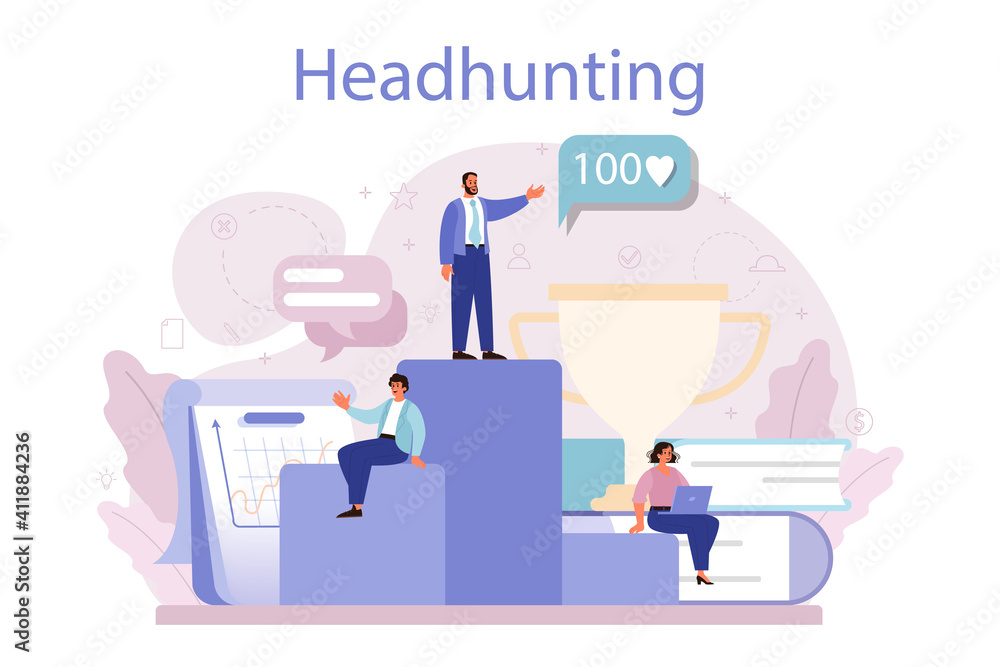 Headhunting concept. Idea of business recruitment and human resources Headhunting concept. Idea of business recruitment and human resources