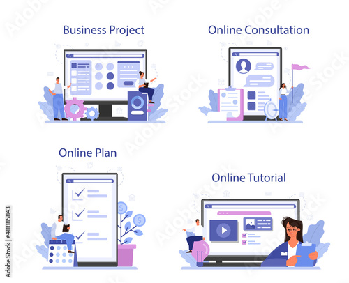Maturity stage online service or platform set. Project life cycle period.