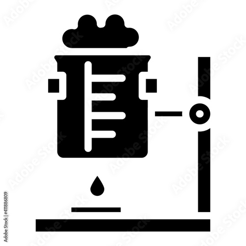 Chemical reaction icon in solid filled style