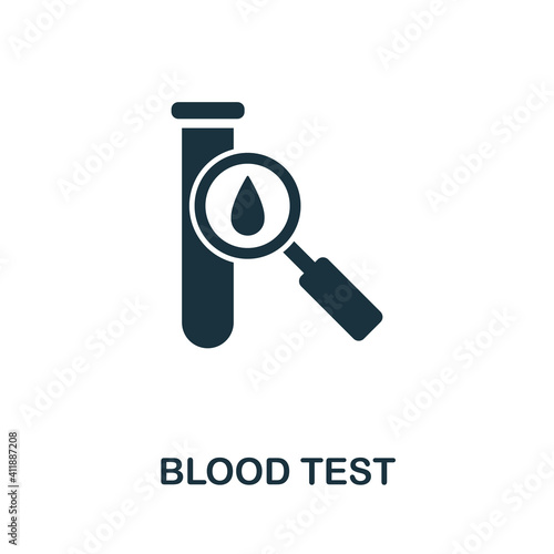 Blood Test icon. Simple element from medical services collection. Filled monochrome Blood Test icon for templates, infographics and banners
