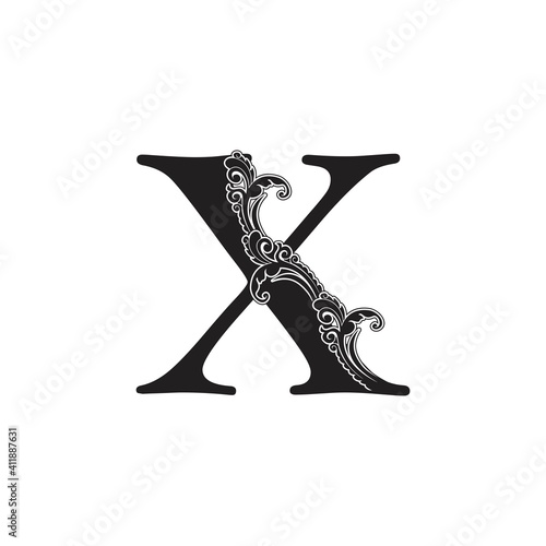Ornate Letter X Logo Icon, elegant monogram luxury ornament decoration letter logo vector design