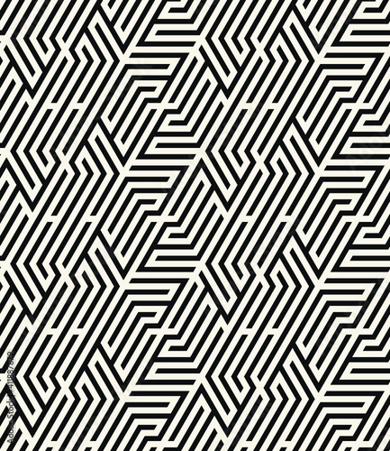 Vector seamless pattern. Modern stylish texture. Repeating geometric tiles with geometrical elements. Bold monochrome zig zag. Trendy graphic design. Can be used as swatch for illustrator.
