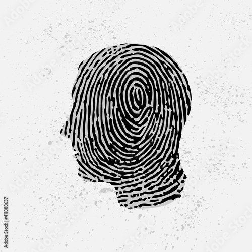 Face background with fingerprint