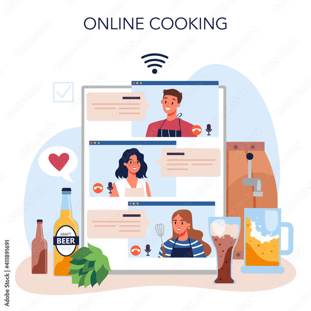 Beer online service or platform. Craft beer production, brewing process. Beer online service or platform. Craft beer production, brewing process.