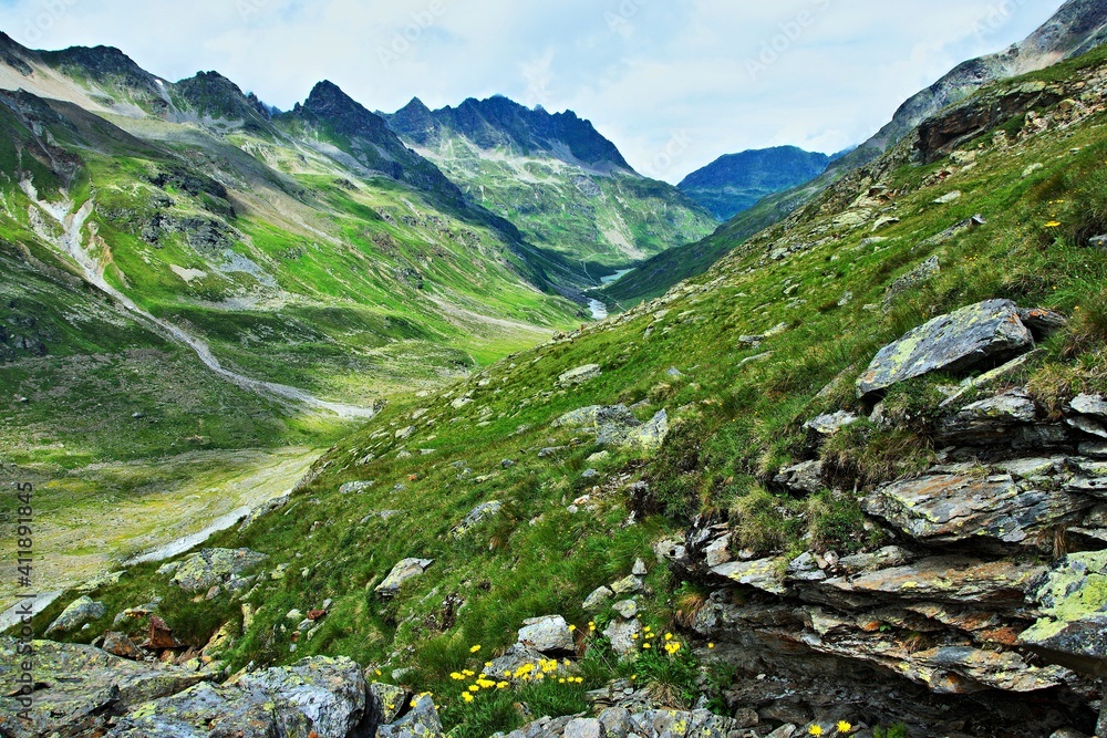 Obraz premium Austrian Alps-view on the valley Ochsental