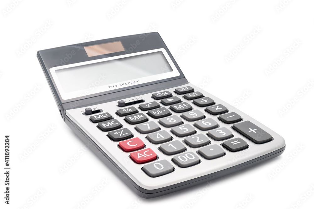 Top view of a calculator isolated on white background Top view of a calculator isolated on white background