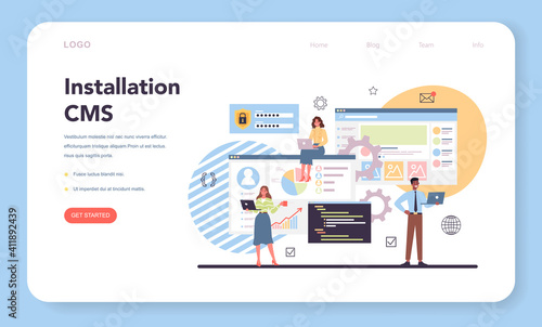 CMS instalation web banner or landing page. Content
