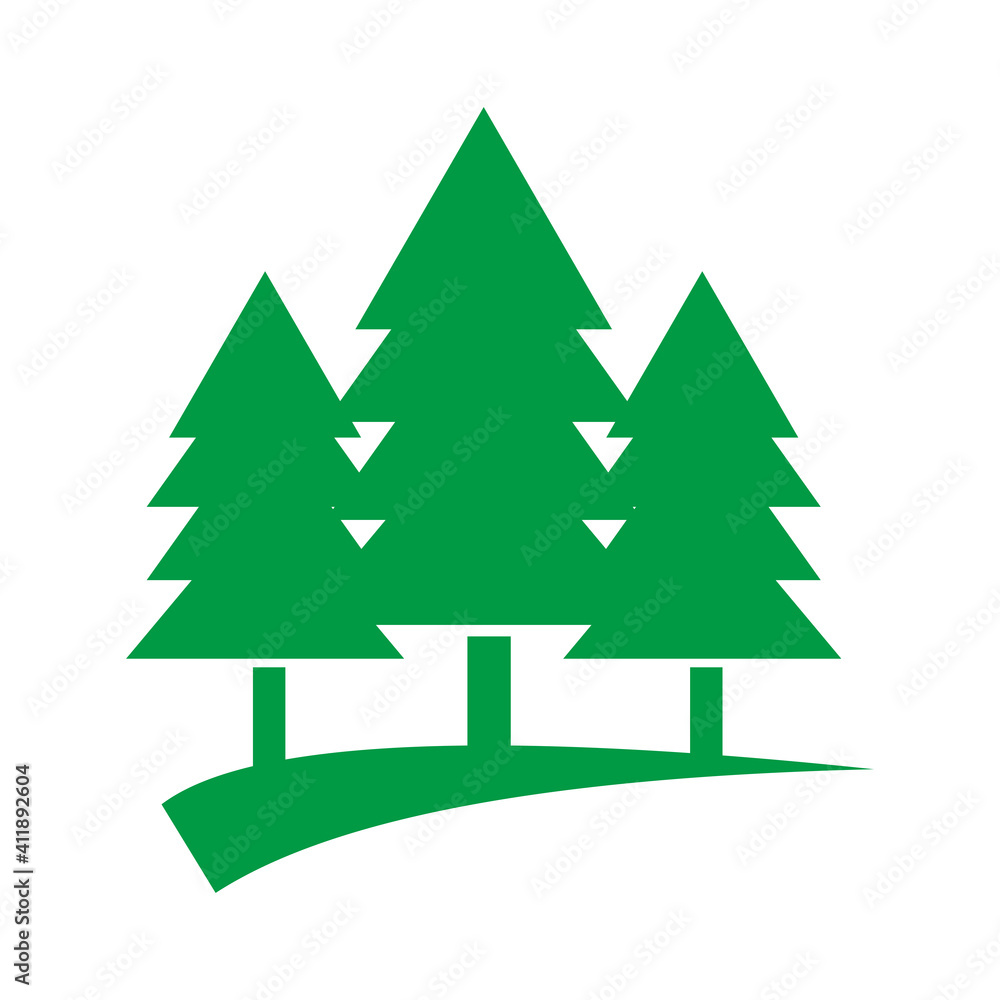 Fototapeta premium green pine trees logo icon template vector set