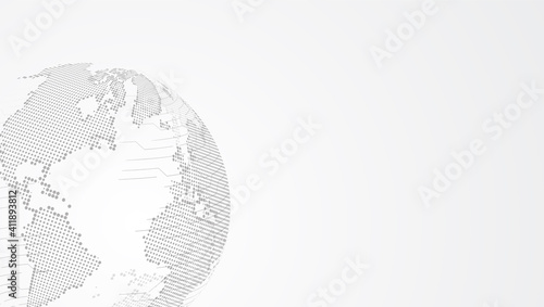 Abstract mash line and point scales on white background with Global. Wire frame 3D mesh polygonal network line, design sphere, dot and structure. Vector illustration eps 10.