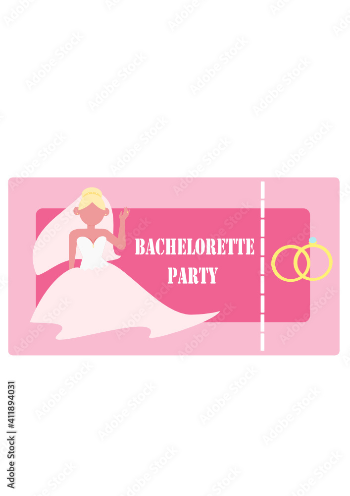 gold rings on the invitation, young blonde in a wedding lush dress and veil gold rings on the invitation, young blonde in a wedding lush dress and veil