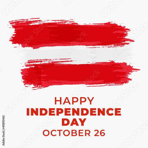 Austria independence day, Austrian brush stroke painted flag banner design concept for October 26, Vector