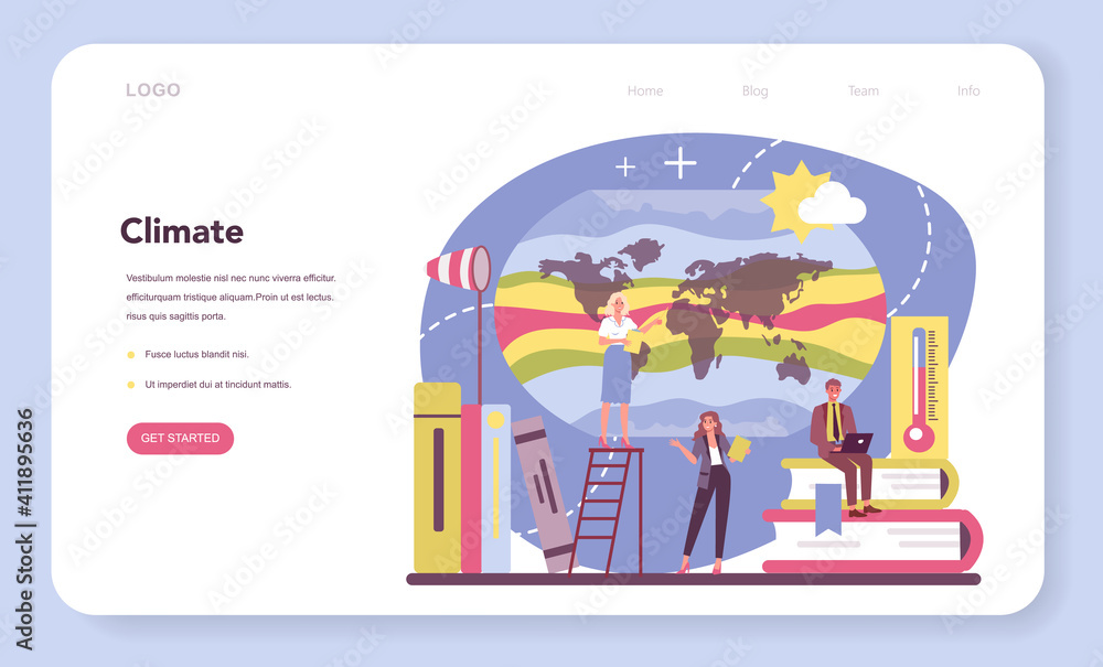 Geographer web banner or landing page. Studying the lands Geographer web banner or landing page. Studying the lands