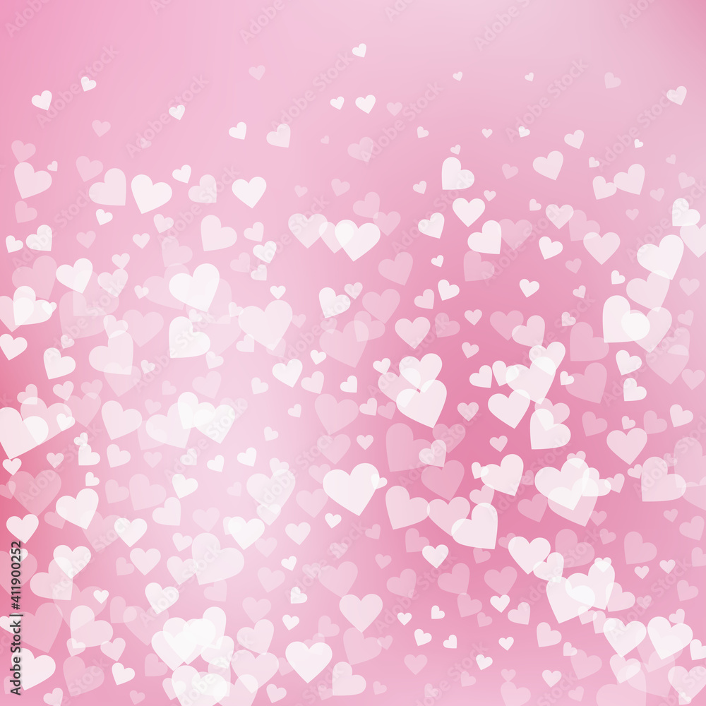 White heart love confettis. Valentine's day gradie