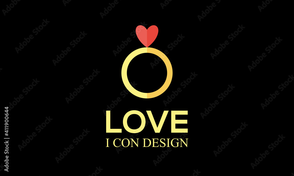 Fototapeta premium Romantic Heart Icon vector flat design 