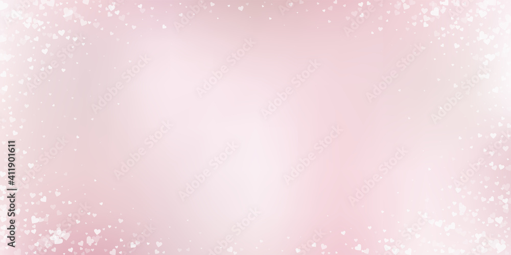 White heart love confettis. Valentine's day vignet White heart love confettis. Valentine's day vignet